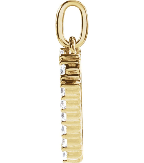 688970 Pendant Set 14K Yellow Initial N Lab-Grown Diamond Round 1.5 Mm Si1-Si2, G-H 14 Ctw Polished 14 Ctw Lab-Grown Diamond Initial Pendant