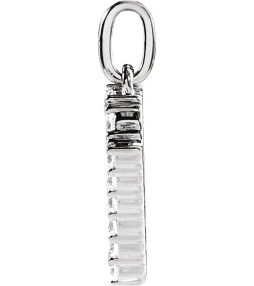 688970 Pendant Set 14K White Initial N Lab-Grown Diamond Round 1.5 Mm Si1-Si2, G-H 14 Ctw Polished 14 Ctw Lab-Grown Diamond Initial Pendant