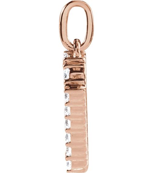 688970 Pendant Set 14K Rose Initial N Lab-Grown Diamond Round 1.5 Mm Si1-Si2, G-H 14 Ctw Polished 14 Ctw Lab-Grown Diamond Initial Pendant