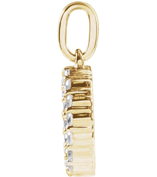 688970 Pendant Set 14K Yellow Initial O Lab-Grown Diamond Round 1.5 Mm Si1-Si2, G-H 14 Ctw Polished 14 Ctw Lab-Grown Diamond Initial Pendant