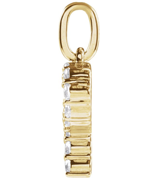 688970 Pendant Set 14K Yellow Initial P Lab-Grown Diamond Round 1.5 Mm Si1-Si2, G-H 15 Ctw Polished 15 Ctw Lab-Grown Diamond Initial Pendant