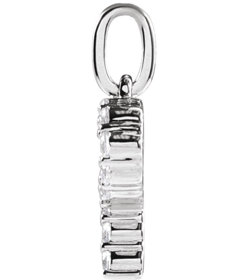 688970 Pendant Set 14K White Initial P Lab-Grown Diamond Round 1.5 Mm Si1-Si2, G-H 15 Ctw Polished 15 Ctw Lab-Grown Diamond Initial Pendant