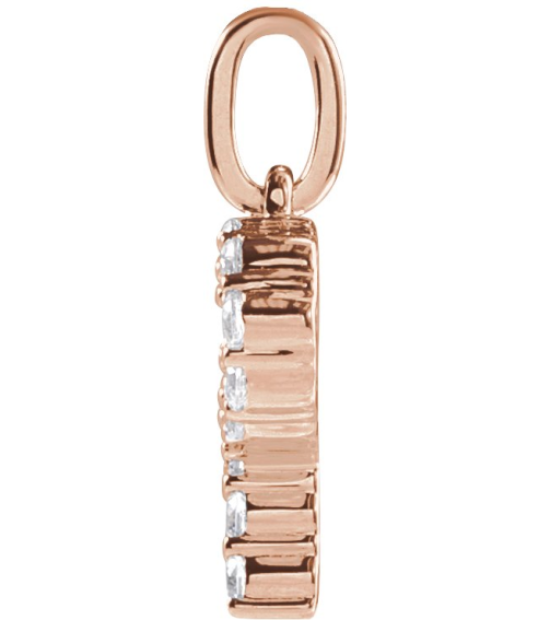 688970 Pendant Set 14K Rose Initial P Lab-Grown Diamond Round 1.5 Mm Si1-Si2, G-H 15 Ctw Polished 15 Ctw Lab-Grown Diamond Initial Pendant