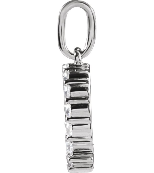 688970 Pendant Set 14K White Initial Q Lab-Grown Diamond Round 1.5 Mm Si1-Si2, G-H 14 Ctw Polished 14 Ctw Lab-Grown Diamond Initial Pendant