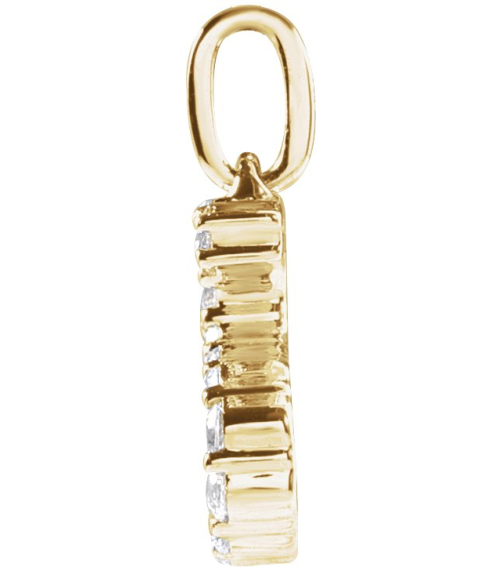 688970 Pendant Set 14K Yellow Initial S Lab-Grown Diamond Round 1.6 Mm Si1-Si2, G-H 15 Ctw Polished 15 Ctw Lab-Grown Diamond Initial Pendant