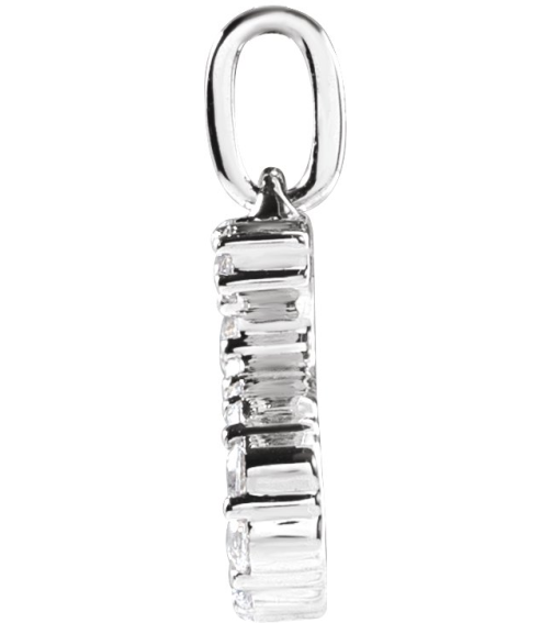 688970 Pendant Set 14K White Initial S Lab-Grown Diamond Round 1.6 Mm Si1-Si2, G-H 15 Ctw Polished 15 Ctw Lab-Grown Diamond Initial Pendant