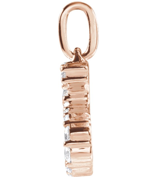 688970 Pendant Set 14K Rose Initial S Lab-Grown Diamond Round 1.6 Mm Si1-Si2, G-H 15 Ctw Polished 15 Ctw Lab-Grown Diamond Initial Pendant