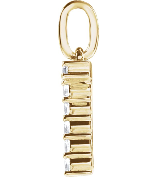 688970 Pendant Set 14K Yellow Initial T Lab-Grown Diamond Round 1.5 Mm Si1-Si2, G-H 16 Ctw Polished 16 Ctw Lab-Grown Diamond Initial Pendant