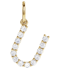 688970 Pendant Set 14K Yellow Initial U Lab-Grown Diamond Round 1.5 Mm Si1-Si2, G-H 15 Ctw Polished 15 Ctw Lab-Grown Diamond Initial Pendant