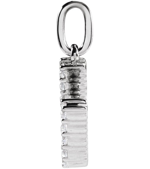 688970 Pendant Set 14K White Initial U Lab-Grown Diamond Round 1.5 Mm Si1-Si2, G-H 15 Ctw Polished 15 Ctw Lab-Grown Diamond Initial Pendant