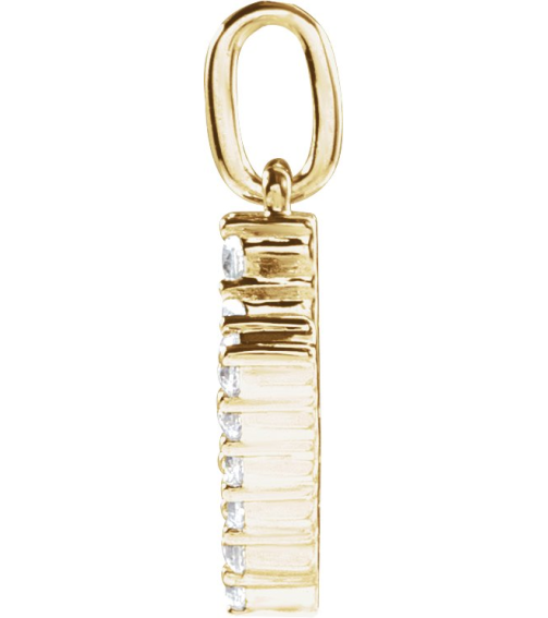 688970 Pendant Set 14K Yellow Initial V Lab-Grown Diamond Round 1.5 Mm Si1-Si2, G-H 15 Ctw Polished 15 Ctw Lab-Grown Diamond Initial Pendant