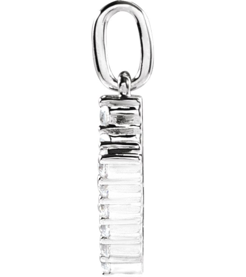 688970 Pendant Set 14K White Initial V Lab-Grown Diamond Round 1.5 Mm Si1-Si2, G-H 15 Ctw Polished 15 Ctw Lab-Grown Diamond Initial Pendant