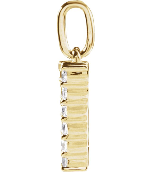 688970 Pendant Set 14K Yellow Initial W Lab-Grown Diamond Round 1.5 Mm Si1-Si2, G-H 13 Ctw Polished 13 Ctw Lab-Grown Diamond Initial Pendant