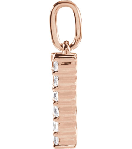 688970 Pendant Set 14K Rose Initial X Lab-Grown Diamond Round 1.5 Mm Si1-Si2, G-H 15 Ctw Polished 15 Ctw Lab-Grown Diamond Initial Pendant