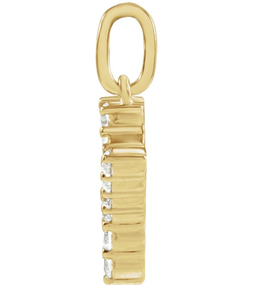 688970 Pendant Set 14K Yellow Initial Z Lab-Grown Diamond Round 1.6 Mm Si1-Si2, G-H 15 Ctw Polished 15 Ctw Lab-Grown Diamond Initial Pendant