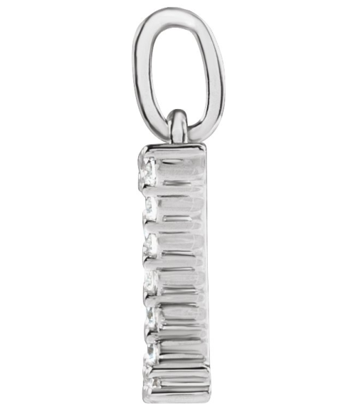 688970 Pendant Set 14K White Initial Z Lab-Grown Diamond Round 1.6 Mm Si1-Si2, G-H 15 Ctw Polished 15 Ctw Lab-Grown Diamond Initial Pendant