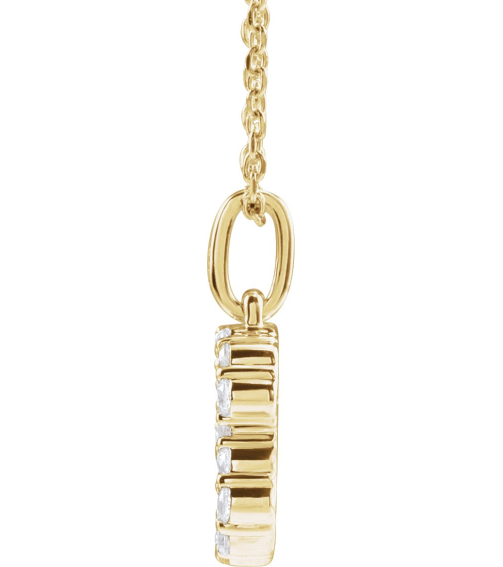 688970 Necklace Set 14K Yellow Initial B Lab-Grown Diamond Round 1.5 Mm Si1-Si2, G-H 14 Ctw 16-18 In Polished 14 Ctw Lab-Grown Diamond Initial Necklace