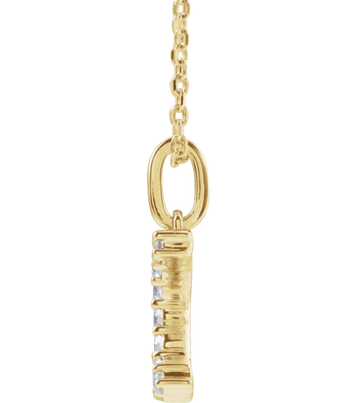 688970 Necklace Set 14K Yellow Initial C Lab-Grown Diamond Round 1.5 Mm Si1-Si2, G-H 16 Ctw 16-18 In Polished 16 Ctw Lab-Grown Diamond Initial Necklace