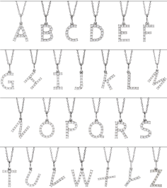 688970 Necklace Set 14K White Initial C Lab-Grown Diamond Round 1.5 Mm Si1-Si2, G-H 16 Ctw 16-18 In Polished 16 Ctw Lab-Grown Diamond Initial Necklace