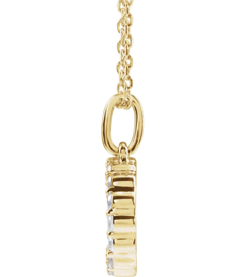 688970 Necklace Set 14K Yellow Initial D Lab-Grown Diamond Round 1.5 Mm Si1-Si2, G-H 14 Ctw 16-18 In Polished 14 Ctw Lab-Grown Diamond Initial Necklace