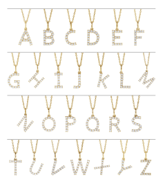 688970 Necklace Set 14K Yellow Initial D Lab-Grown Diamond Round 1.5 Mm Si1-Si2, G-H 14 Ctw 16-18 In Polished 14 Ctw Lab-Grown Diamond Initial Necklace