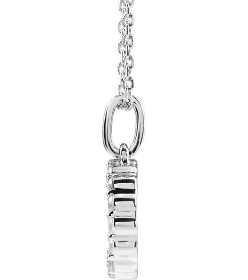 688970 Necklace Set 14K White Initial D Lab-Grown Diamond Round 1.5 Mm Si1-Si2, G-H 14 Ctw 16-18 In Polished 14 Ctw Lab-Grown Diamond Initial Necklace