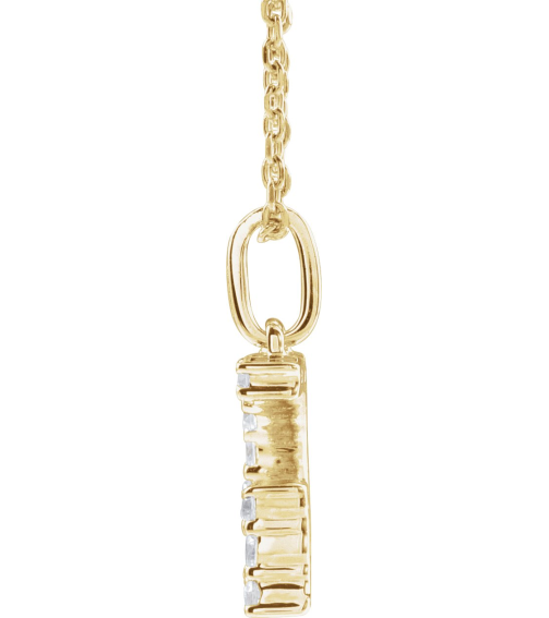 688970 Necklace Set 14K Yellow Initial G Lab-Grown Diamond Round 1.5 Mm Si1-Si2, G-H 15 Ctw 16-18 In Polished 15 Ctw Lab-Grown Diamond Initial Necklace