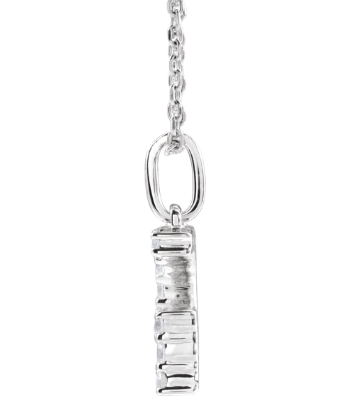 688970 Necklace Set 14K White Initial G Lab-Grown Diamond Round 1.5 Mm Si1-Si2, G-H 15 Ctw 16-18 In Polished 15 Ctw Lab-Grown Diamond Initial Necklace