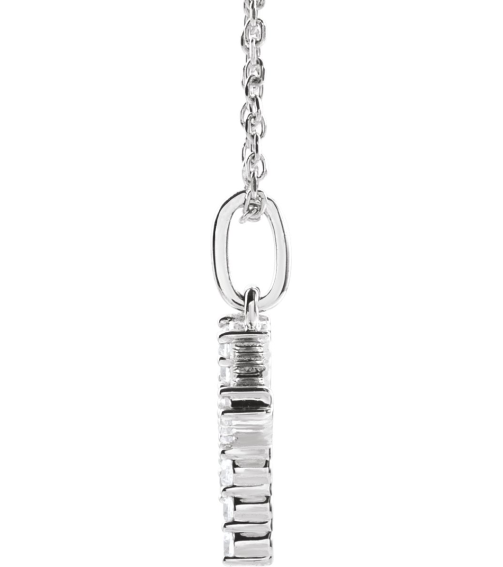 688970 Necklace Set 14K White Initial K Lab-Grown Diamond Round 1.5 Mm Si1-Si2, G-H 15 Ctw 16-18 In Polished 15 Ctw Lab-Grown Diamond Initial Necklace