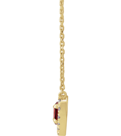 88342 Necklace Set 14K Yellow Heart Natural Mozambique Garnet 5 X 5Mm 18 Ctw Natural Diamond 16 In Polished Natural Mozambique Garnet And 18 Ctw Natural Diamond French Set Halo Necklace