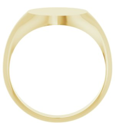 57836 14K Yellow Round 11 X 11 Mm Brush Polished Signet Ring