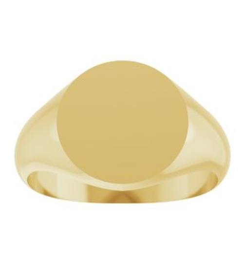 57836 14K Yellow Round 11 X 11 Mm Brush Polished Signet Ring