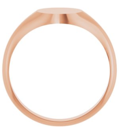57836 14K Rose Round 8 X 8 Mm Brush Polished Signet Ring