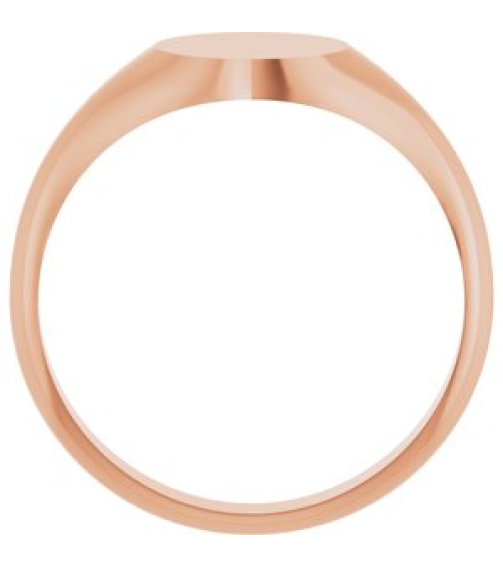 57836 14K Rose Round 8 X 8 Mm Brush Polished Signet Ring