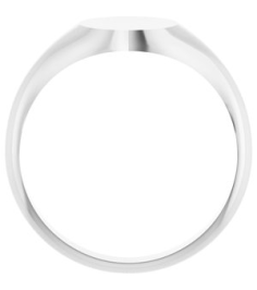 57836 14K White Round 8 X 8 Mm Brush Polished Signet Ring