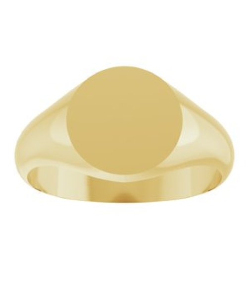57836 14K Yellow Round 9.5 X 9.5 Mm Brush Polished Signet Ring