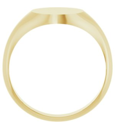 57836 14K Yellow Round 9.5 X 9.5 Mm Brush Polished Signet Ring