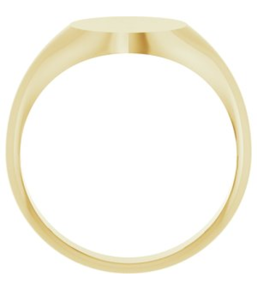 57836 14K Yellow Round 9.5 X 9.5 Mm Brush Polished Signet Ring