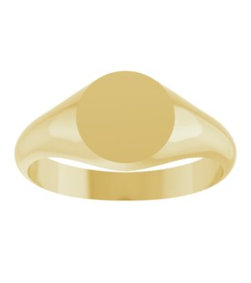57836 14K Yellow Round 8 X 8 Mm Brush Polished Signet Ring