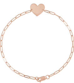 Brc908 Bracelet 14K Rose 11 X 11 Mm 7 In Polished Engravable Heart Bracelet