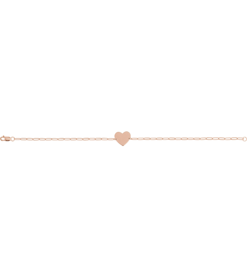 Brc908 Bracelet 14K Rose 11 X 11 Mm 7 In Polished Engravable Heart Bracelet