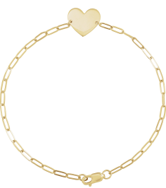 Brc908 Bracelet 14K Yellow 11 X 11 Mm 7 In Polished Engravable Heart Bracelet