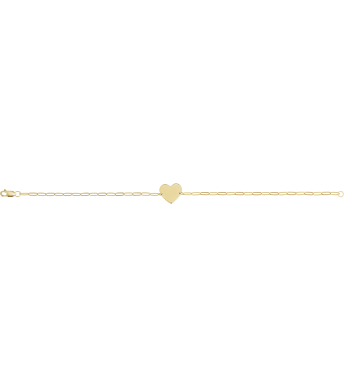 Brc908 Bracelet 14K Yellow 11 X 11 Mm 7 In Polished Engravable Heart Bracelet