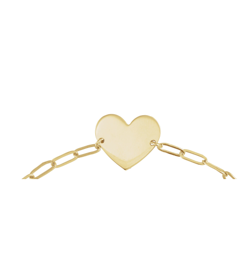 Brc908 Bracelet 14K Yellow 11 X 11 Mm 7 In Polished Engravable Heart Bracelet