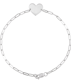 Brc908 Bracelet Sterling Silver 11 X 11 Mm 7 In Polished Engravable Heart Bracelet