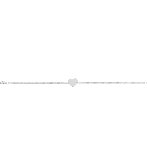 Brc908 Bracelet Sterling Silver 11 X 11 Mm 7 In Polished Engravable Heart Bracelet