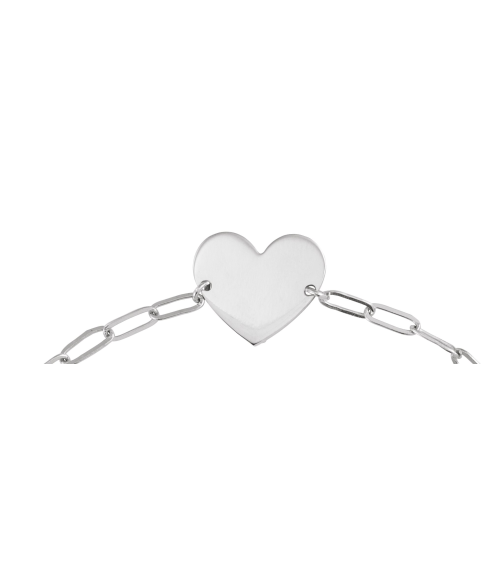 Brc908 Bracelet Sterling Silver 11 X 11 Mm 7 In Polished Engravable Heart Bracelet