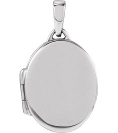 57868 Pendant 14K White 24 X 13.75 Mm Polished Oval Locket