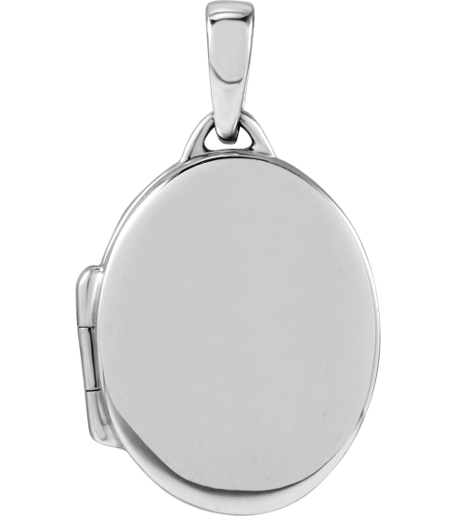 57868 Pendant 14K White 24 X 13.75 Mm Polished Oval Locket