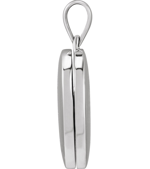 57868 Pendant 14K White 24 X 13.75 Mm Polished Oval Locket